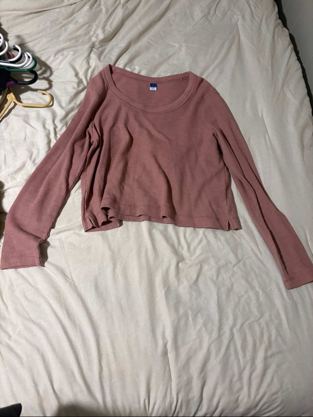 Old Navy Ribbed Scoop-Neck Long Sleeve Top - Dusty Mauve